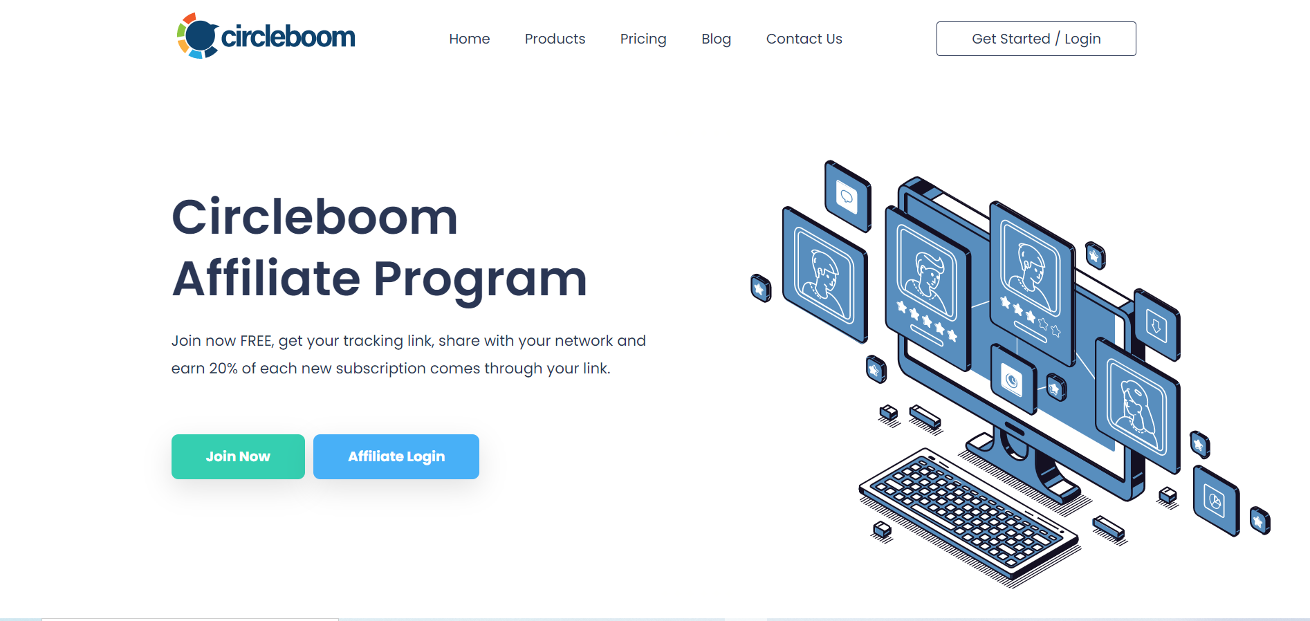 Circleboom shares 30% of our gross revenue for the first year with our affiliates who lead the customer