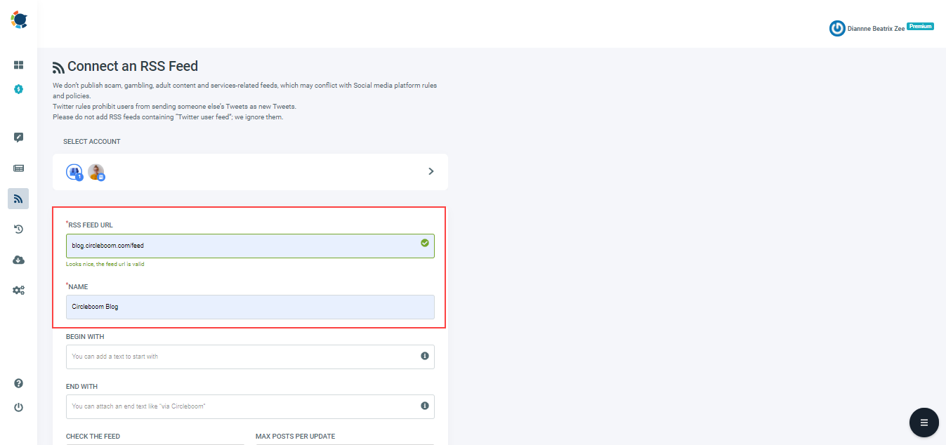 RSS Automation for Google Business Profile by Circleboom Publish