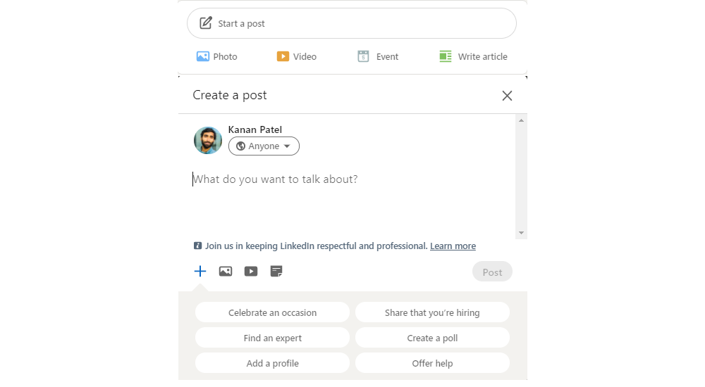 Add hashtags to your LinkedIn updates.