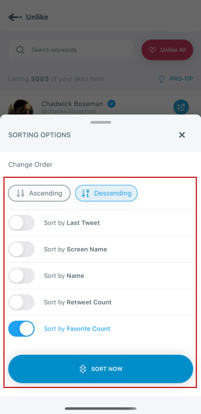 You can filter your tweets, retweets, likes on Circleboom.