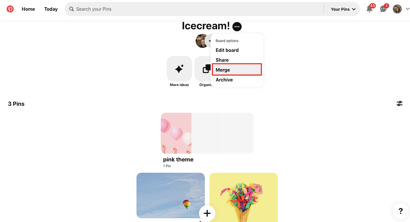 merge Pinterest boards