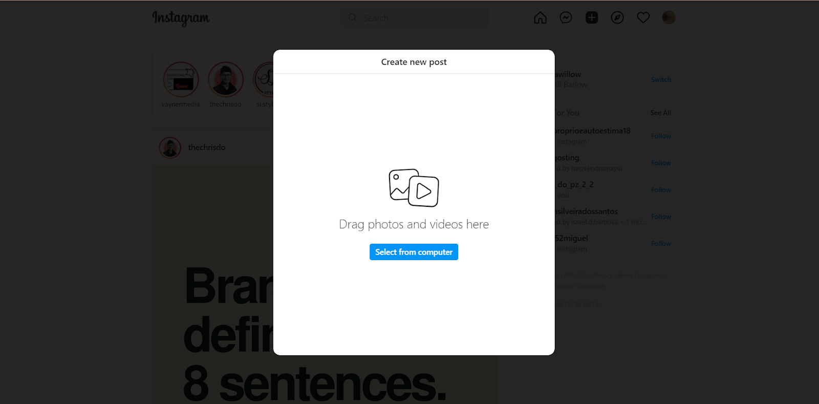 Select your photos from your computer.