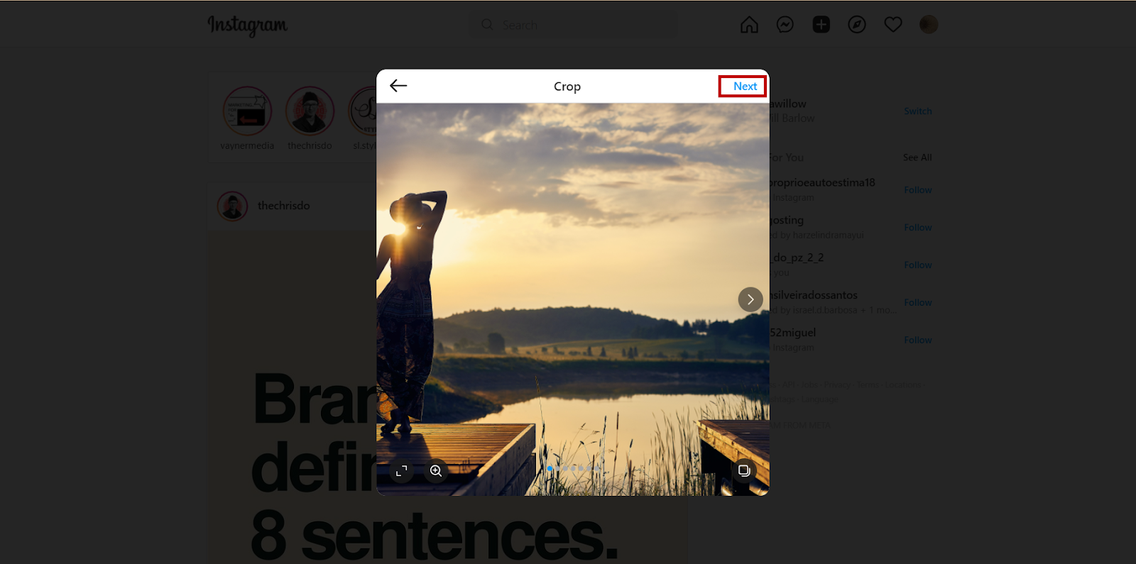 When you finish choosing your images, click on "Next"