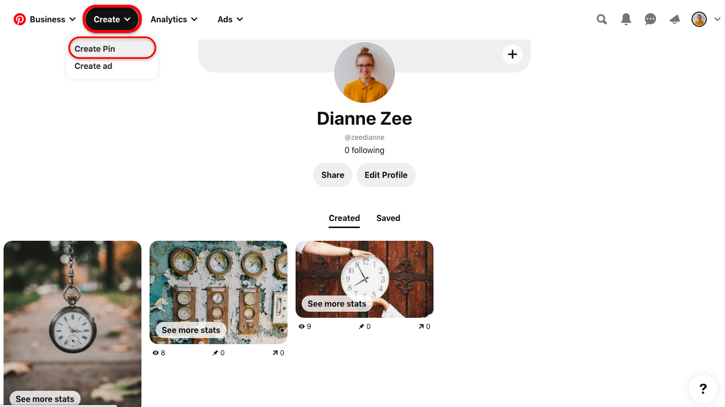 You can find and click on the "Create" section to prepare posts.