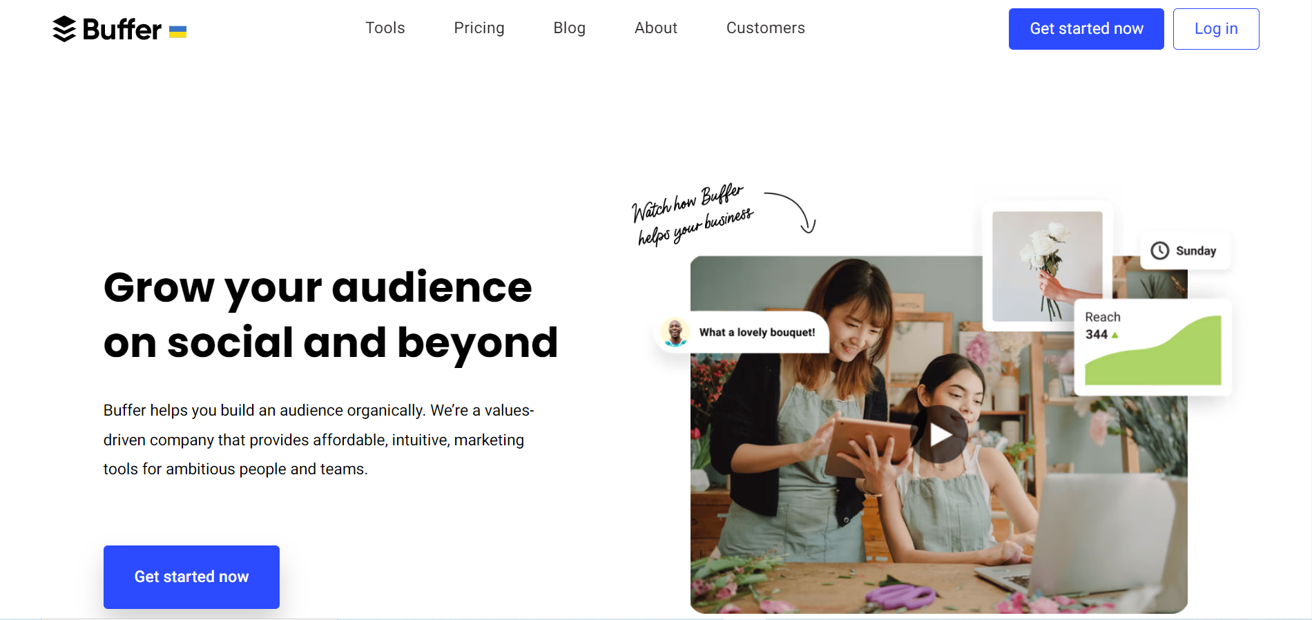 You can see Buffer's main page.