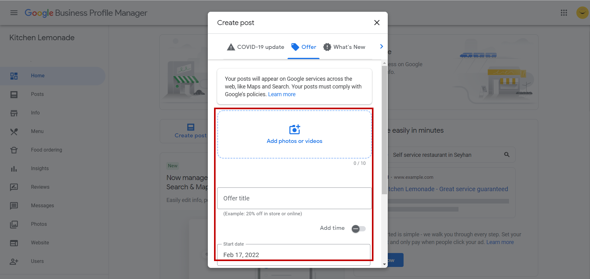 You can design your post by filling the relevant parts.