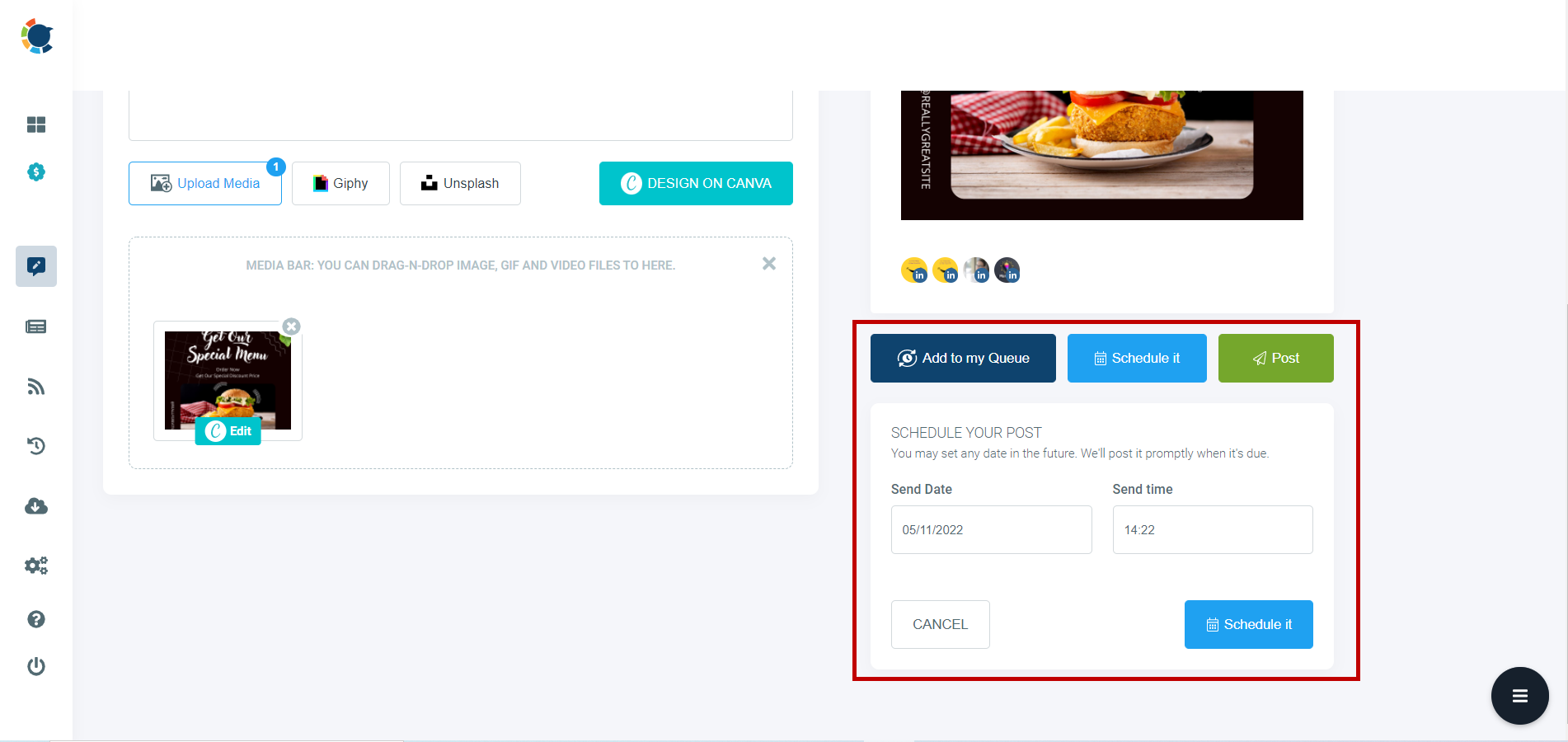 Post and schedule your LinkedIn posts on Circleboom Publish.