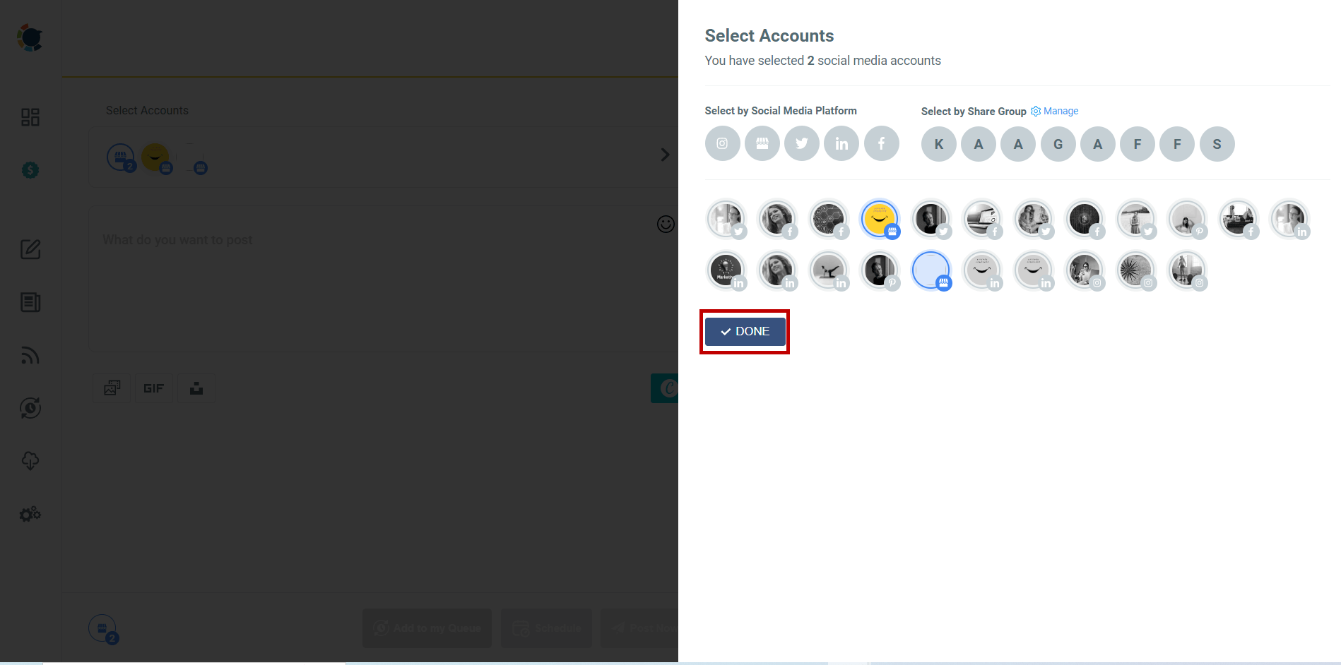 Post to multiple GMB accounts.