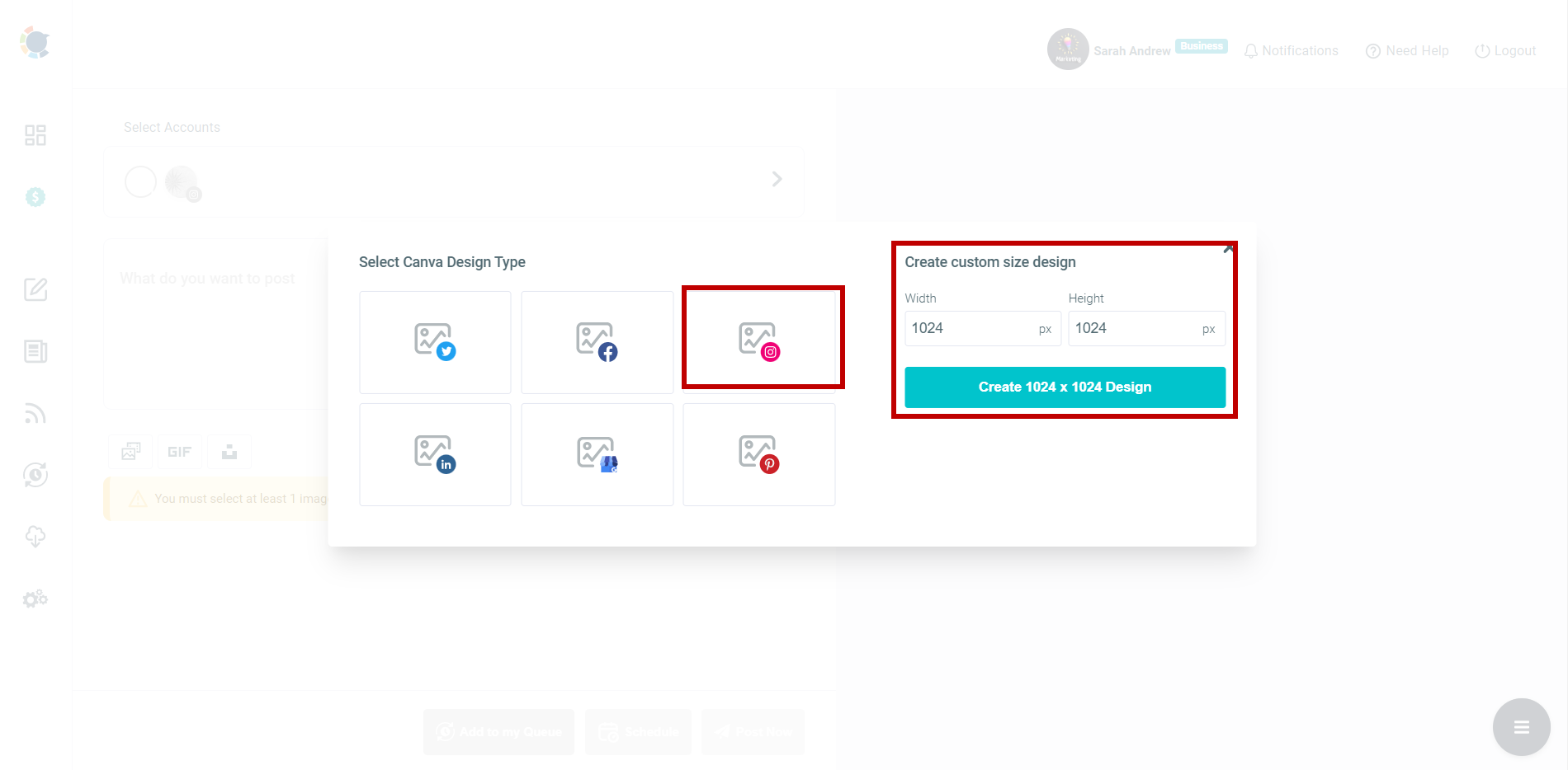 Ready-made social media templates.