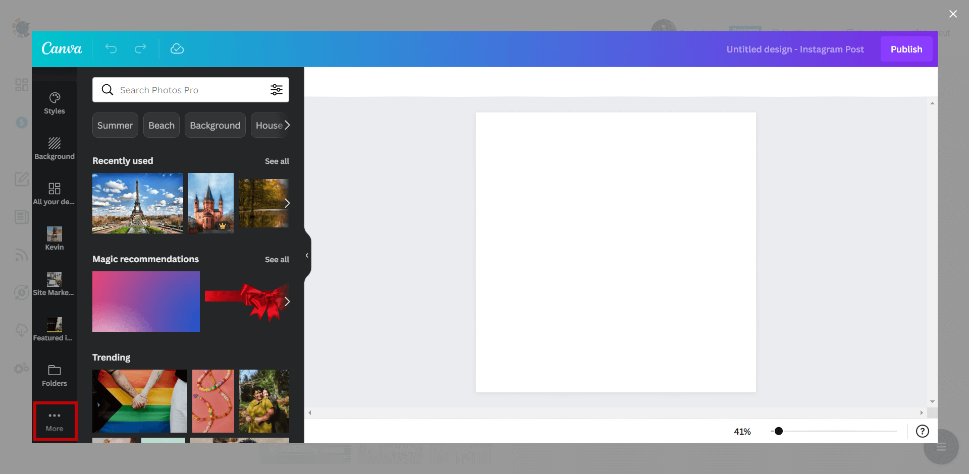 Design Instagram posts on Canva.