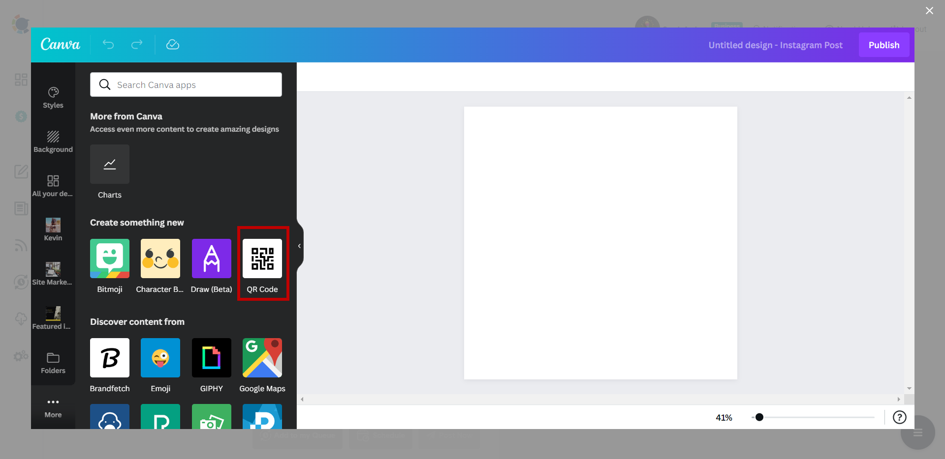 Instagram QR code generator.