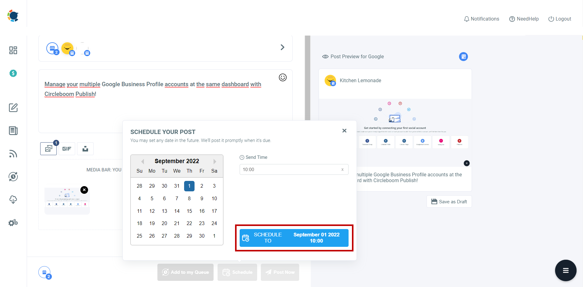 Schedule Google My Business posts