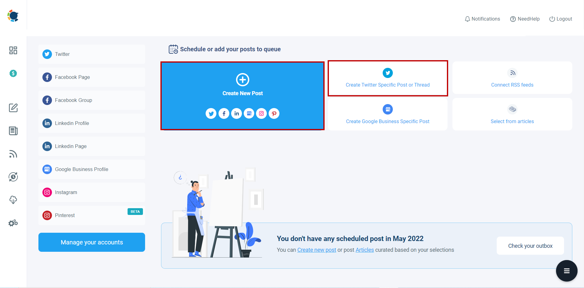 Create and schedule Twitter thread