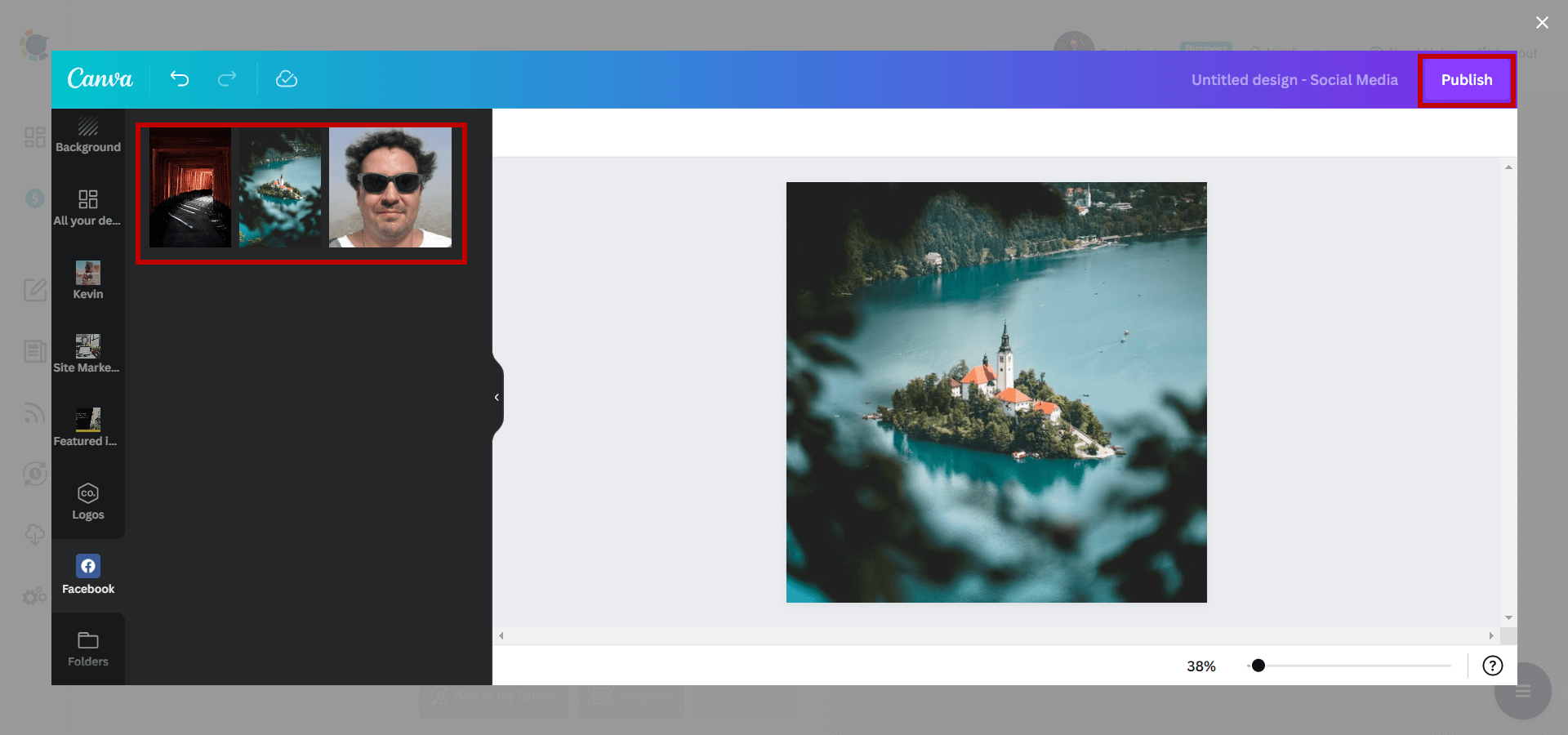 Share a Facebook post on LinkedIn.