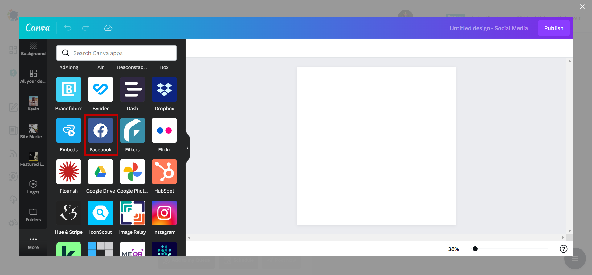 Share a Facebook post on LinkedIn.
