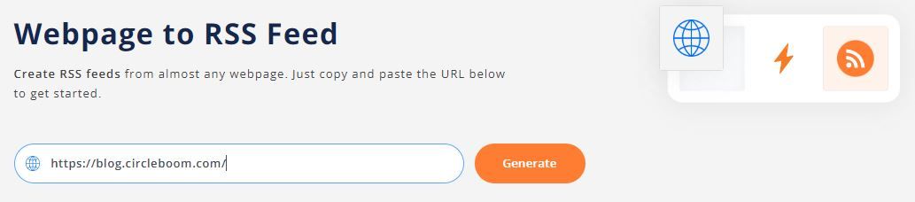 You enter your website's link and RSS.app creates RSS feed for you