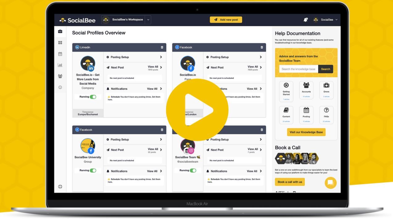 Socialbee helps you manage and schedule your social media accounts from one place