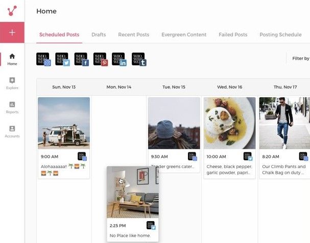 Viraltag offers to schedule unlimited posts and analyze performance in a single dashboard
