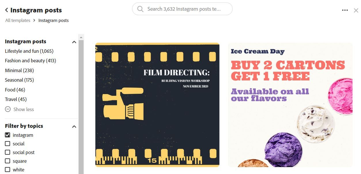 ContentCal gets you to pick thousands of templates and schedule them on Instagram