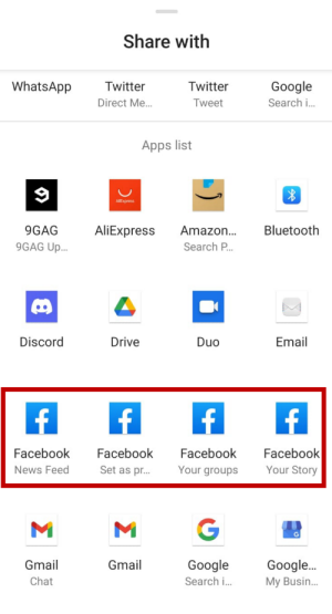 Post from Google Photos to Facebook.