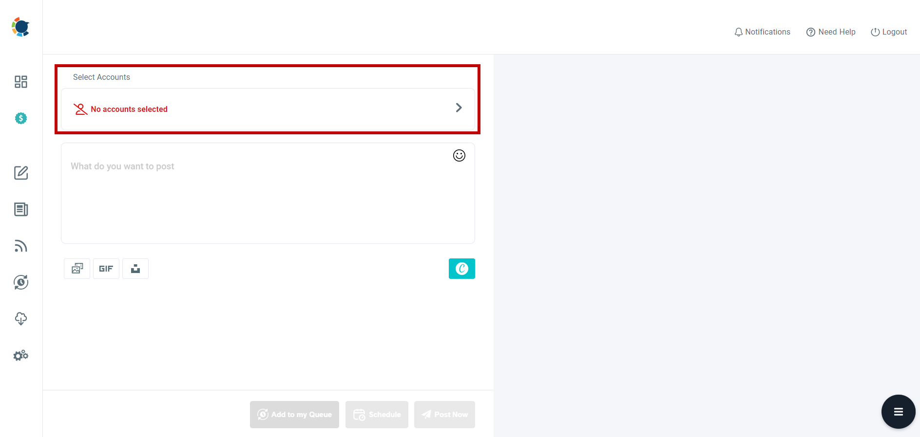 Select your connected Facebook accounts.