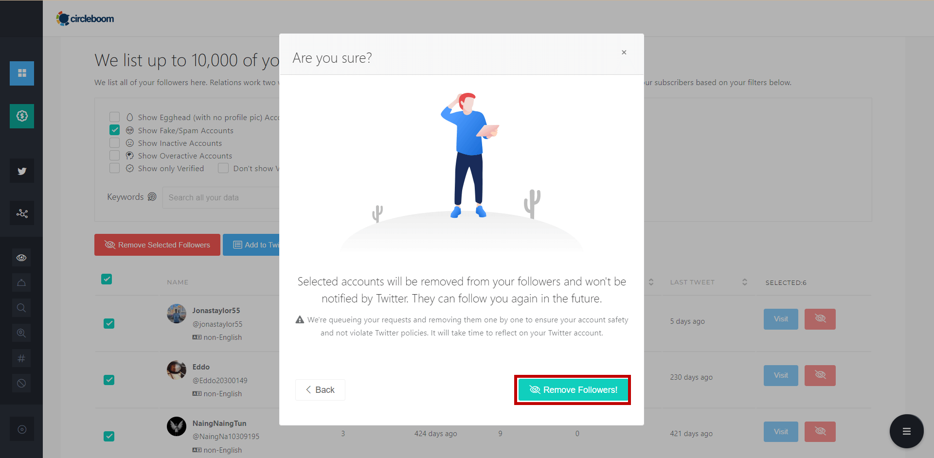 Remove Selected Followers