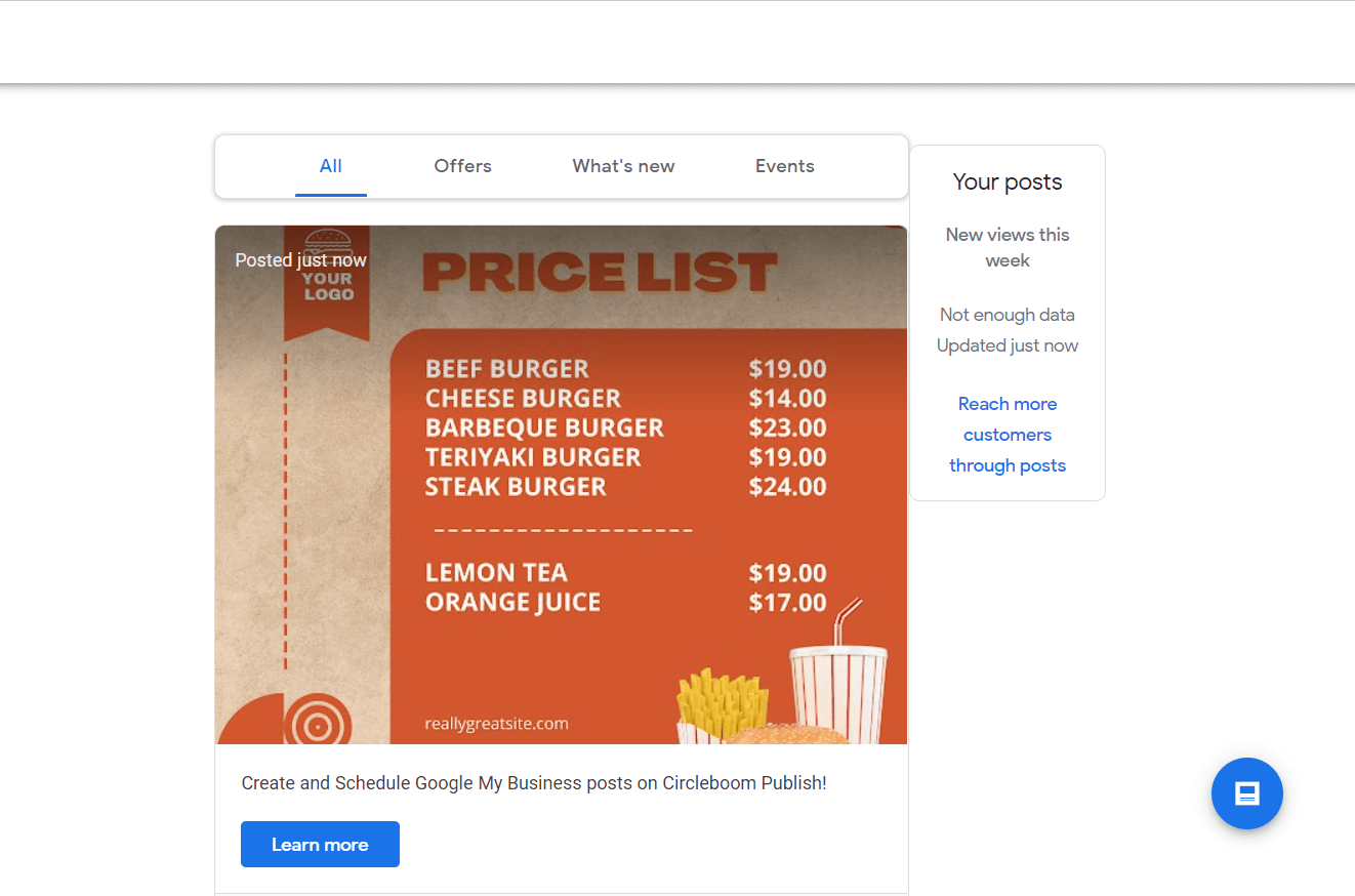 Circleboom Google Business Profile scheduler.