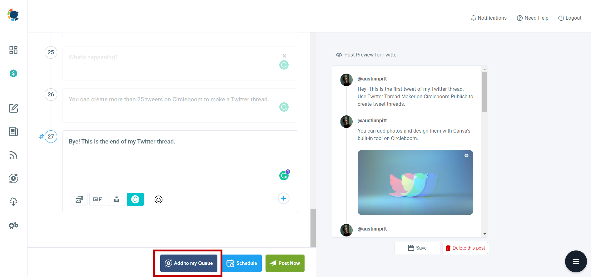 Automate Twitter threads