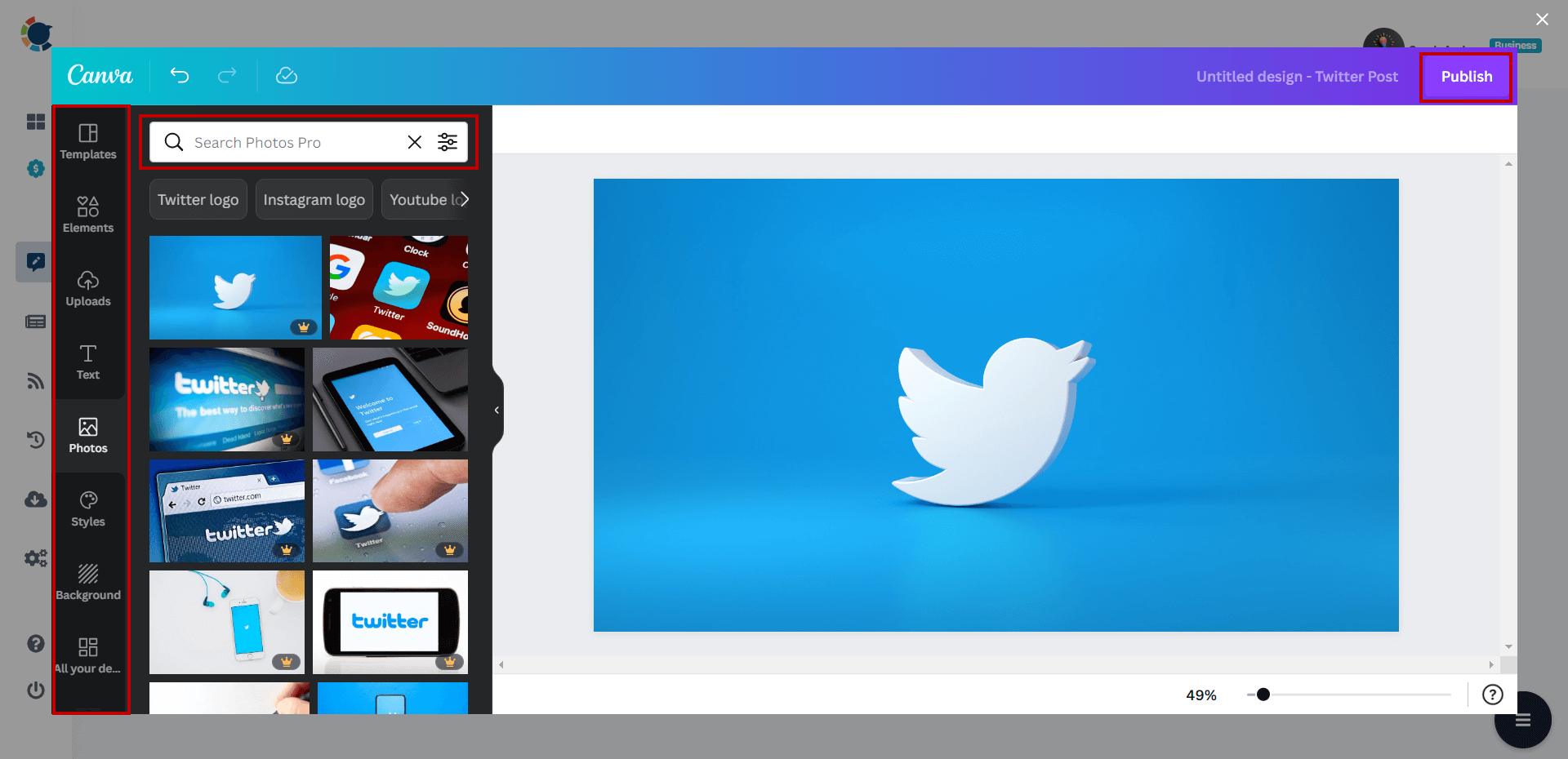 Design your Twitter media.
