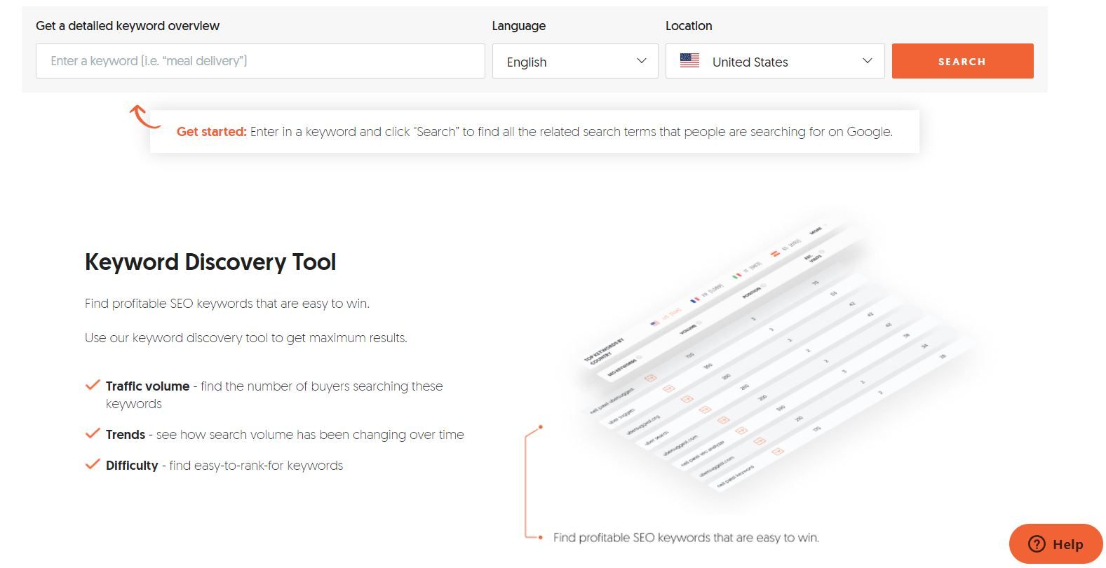 Ubersuggest is a free keyword finder tool