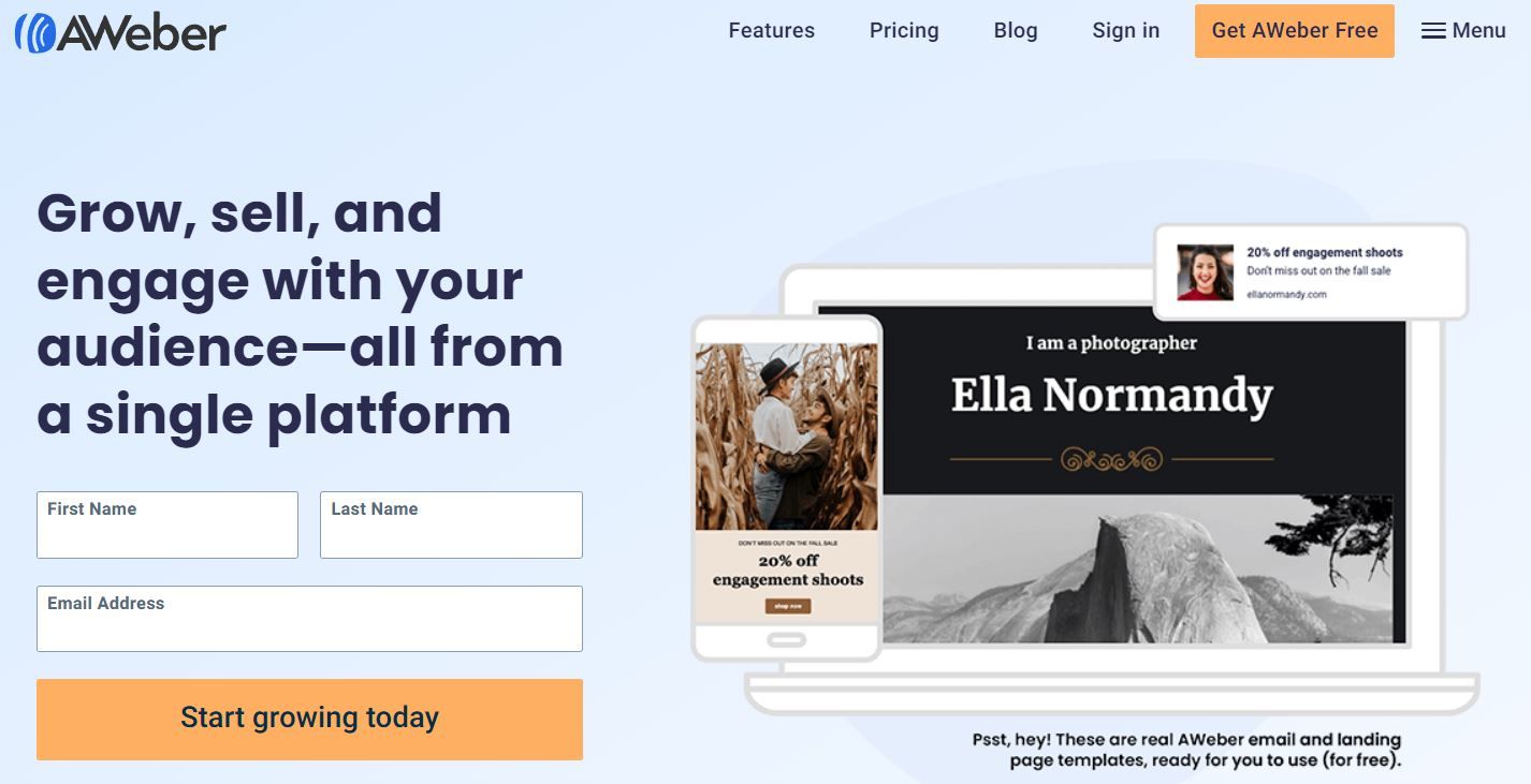 AWeber is an experienced email marketing tool and works great in digital marketing projects