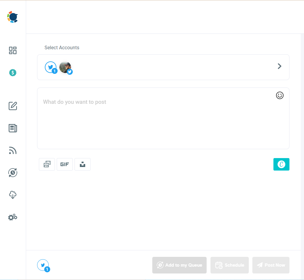 Select your Twitter account on Circleboom Publish.