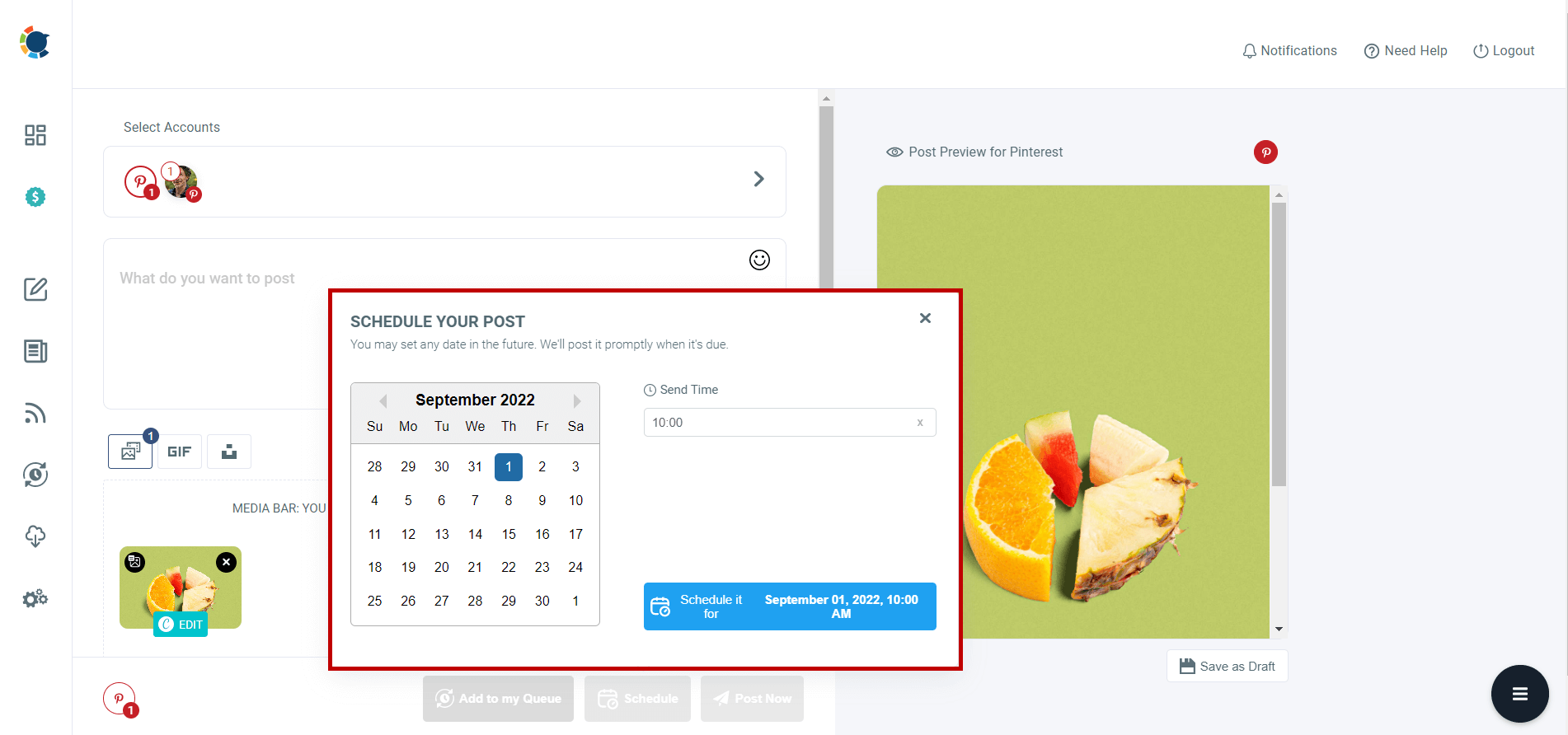 Circleboom Publish's Pinterest Pin Scheduler