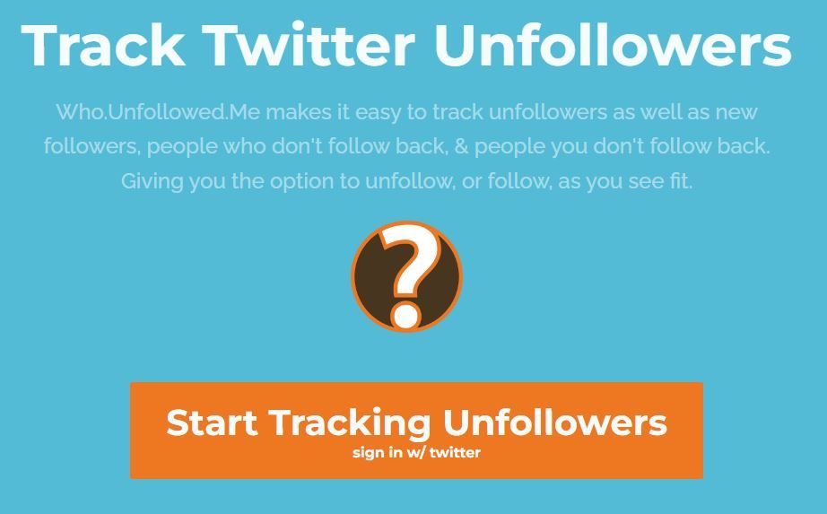 Who Unfollowed Me is a Twitter tool that checks and lists non-followers (aka unfollowers) for you.