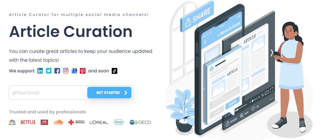 Circleboom Publish has an article curation that gathers the best and most updated articles for you.