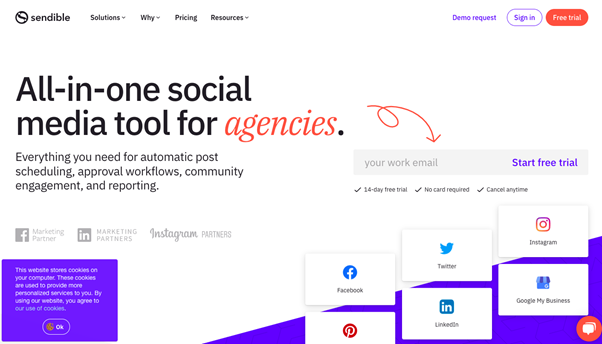 Sendible is a social media scheduling tool.