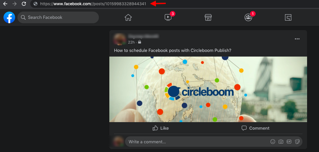 Use the URL of your Facebook post