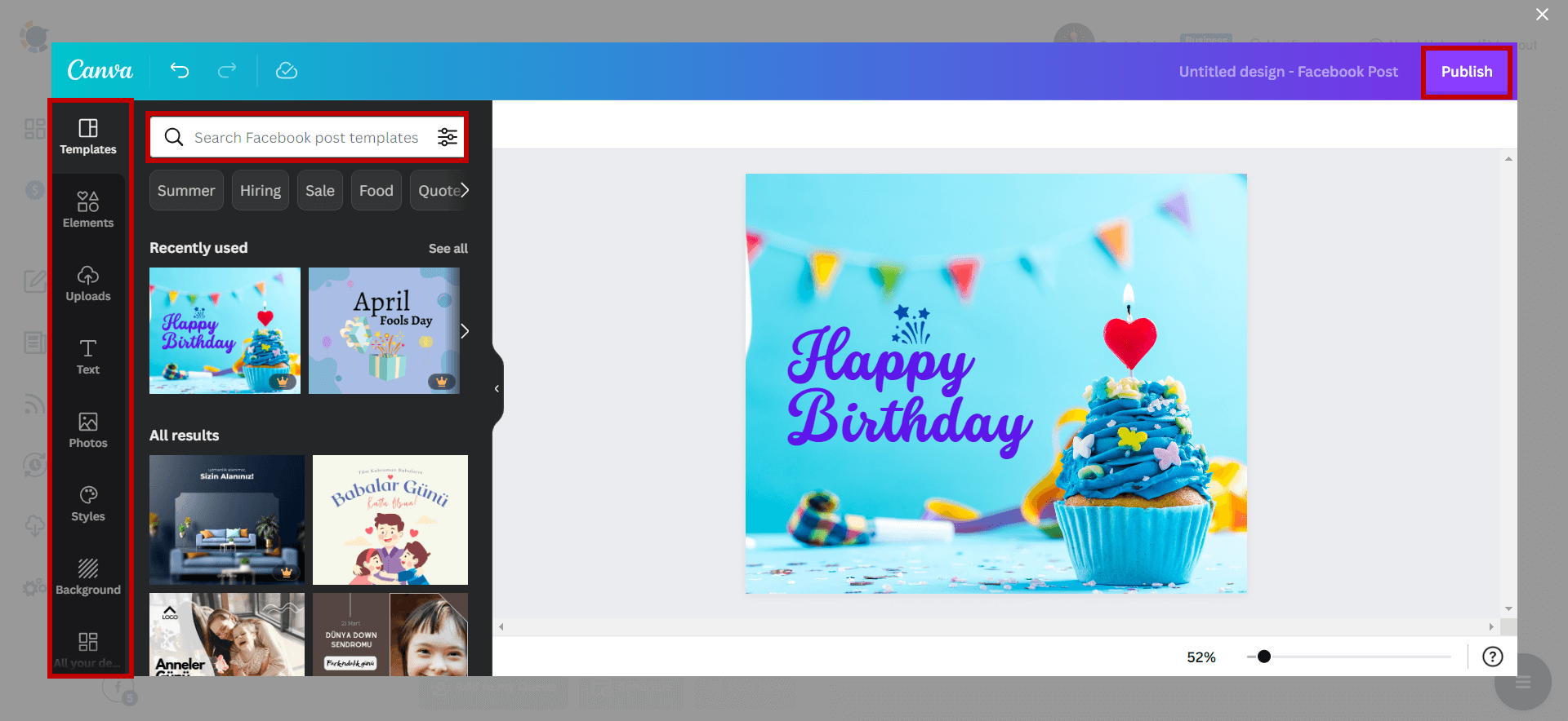 Create and design your post on Canva.