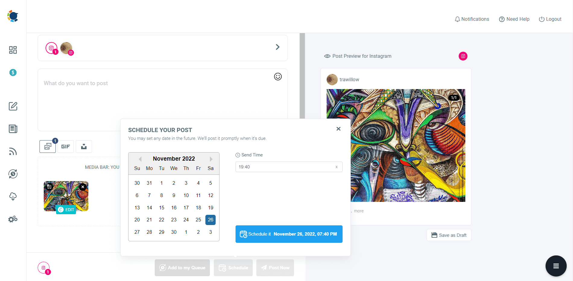 With Circleboom Publish, you can schedule your posts for a future date beforehand