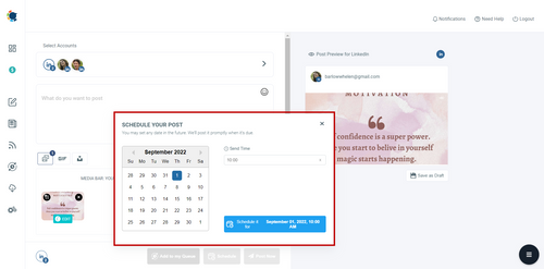 Schedule LinkedIn posts