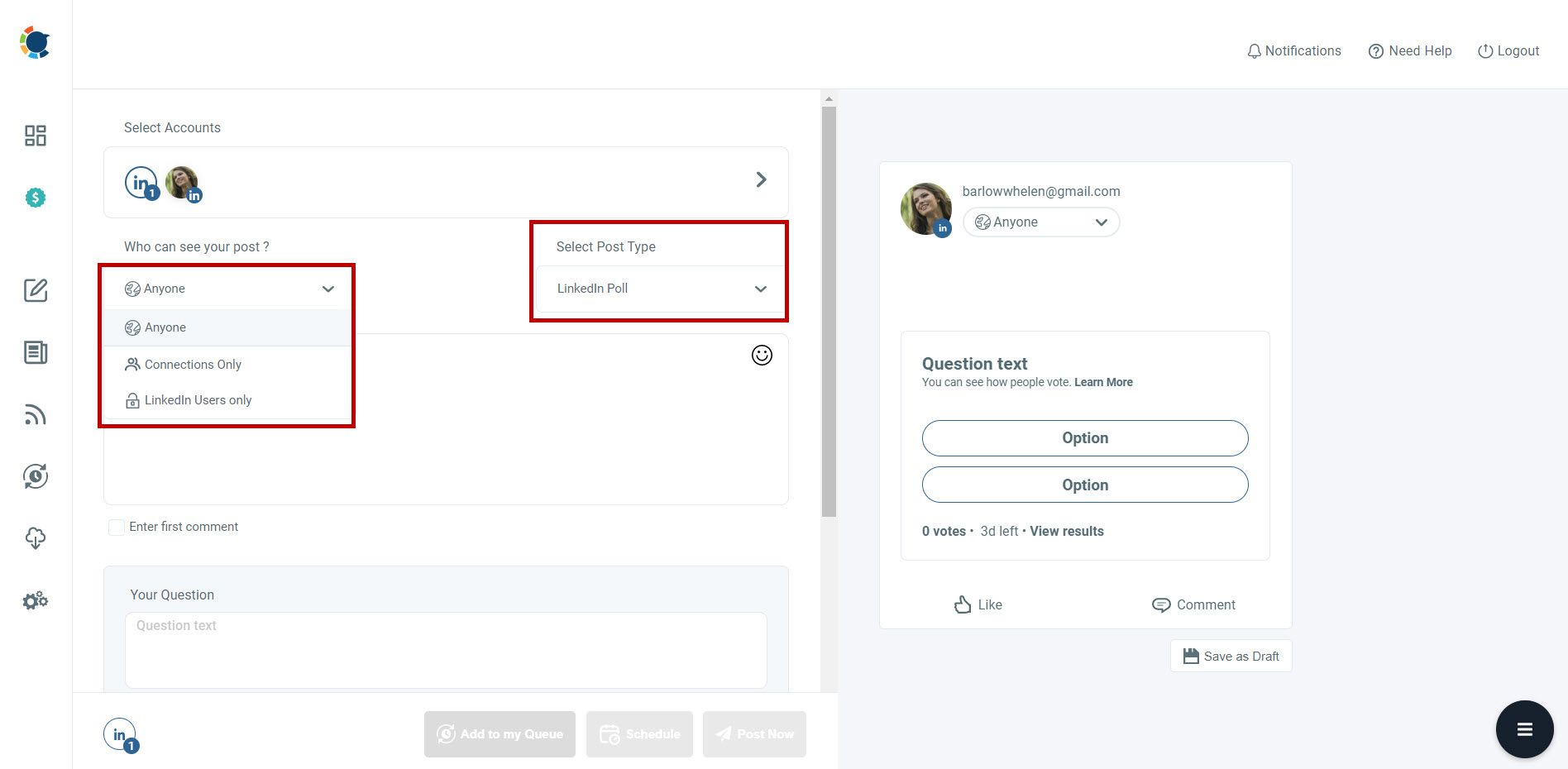 Create your LinkedIn poll