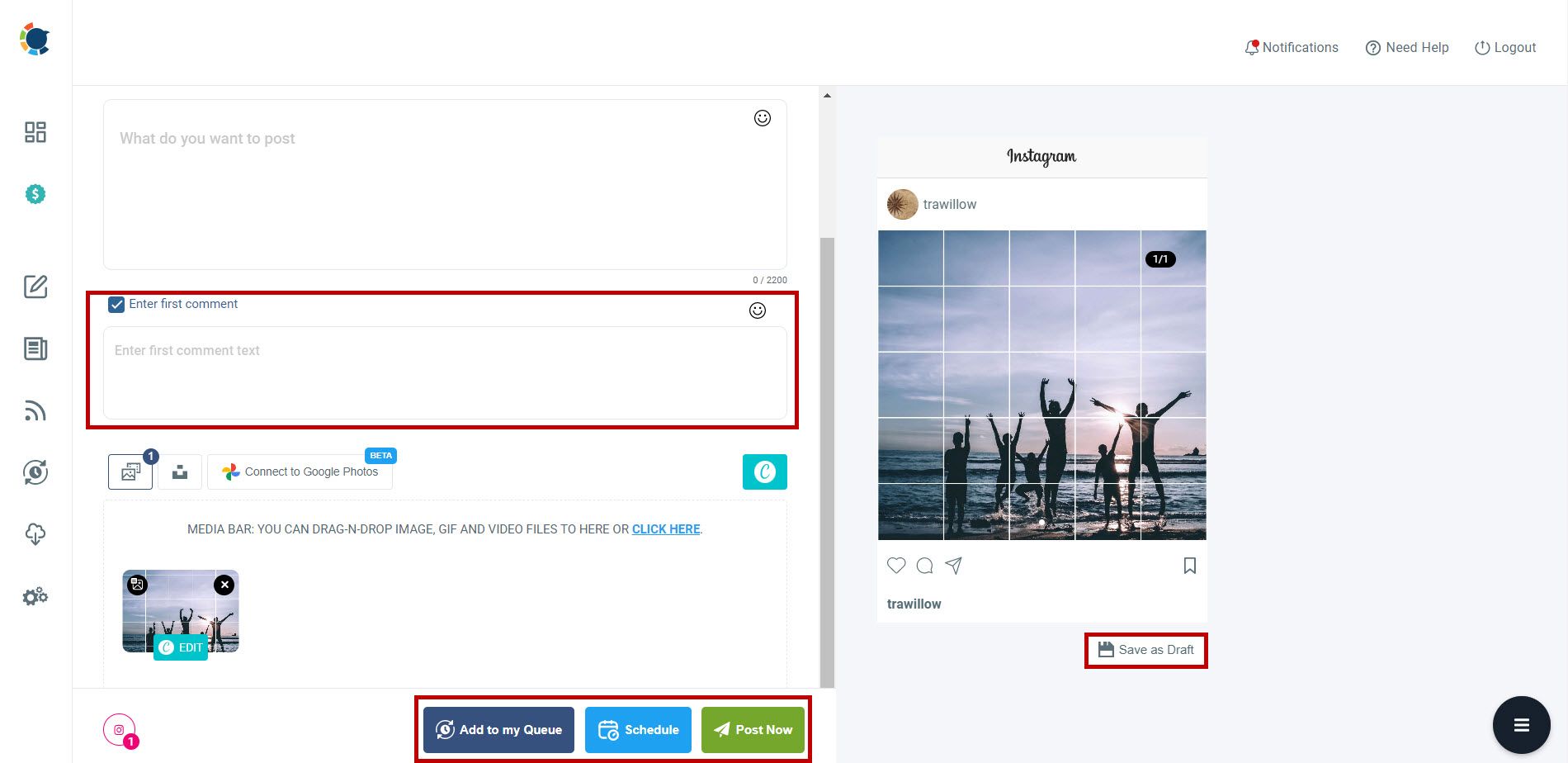 Schedule your Instagram posts.
