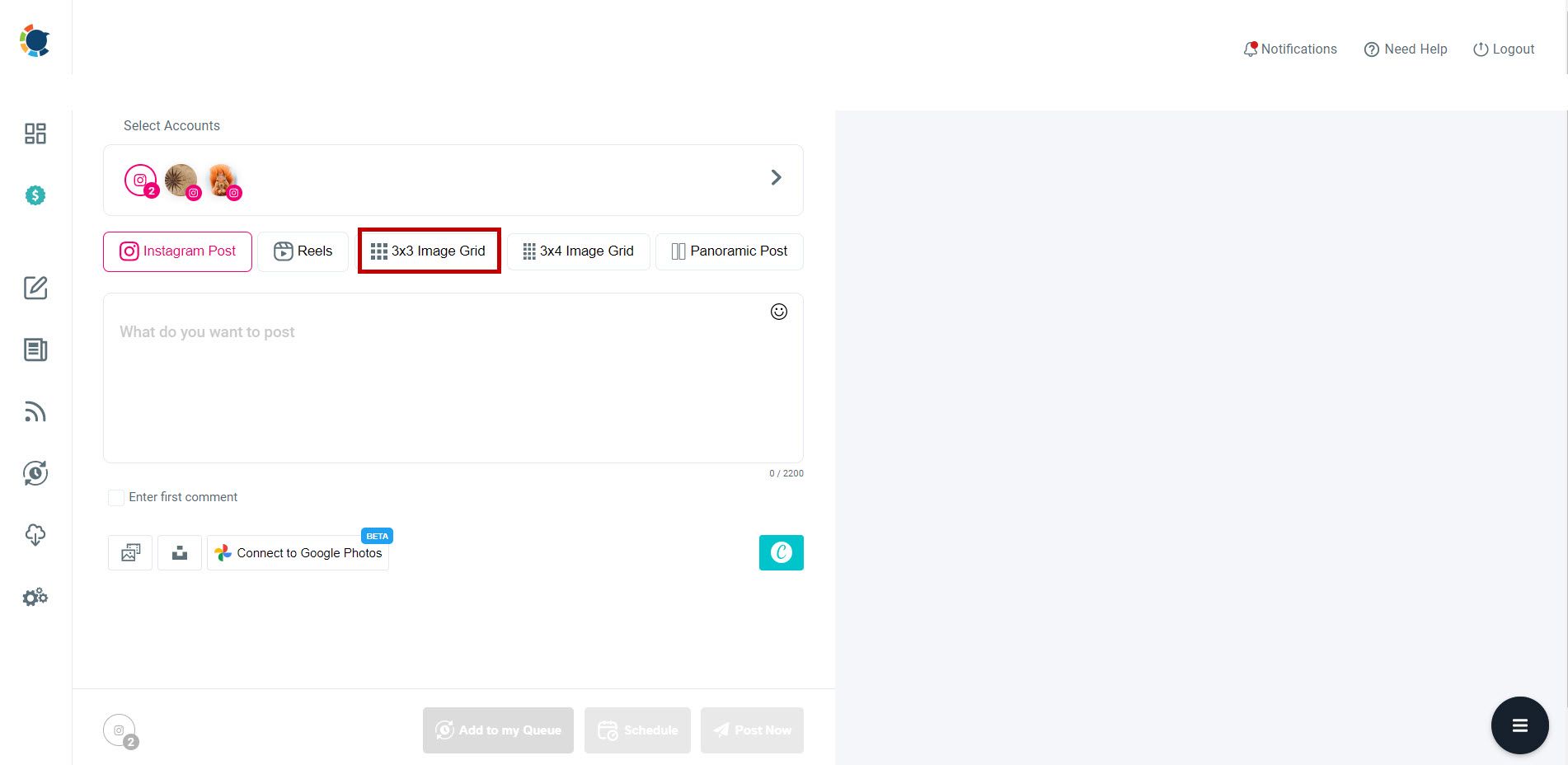 Schedule grid posts on Circleboom