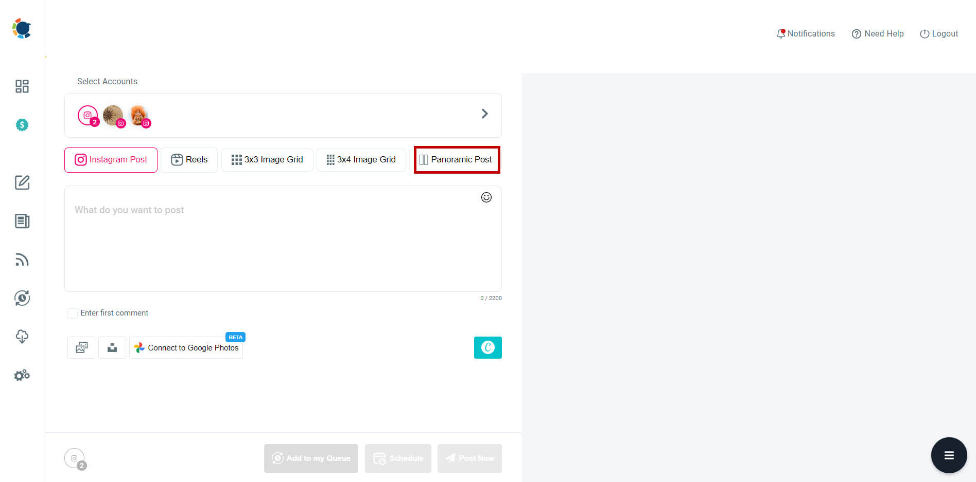 Panoramic Post for Instagram