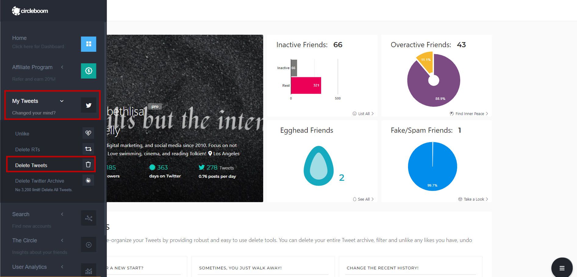 Mass delete tweets with Circleboom