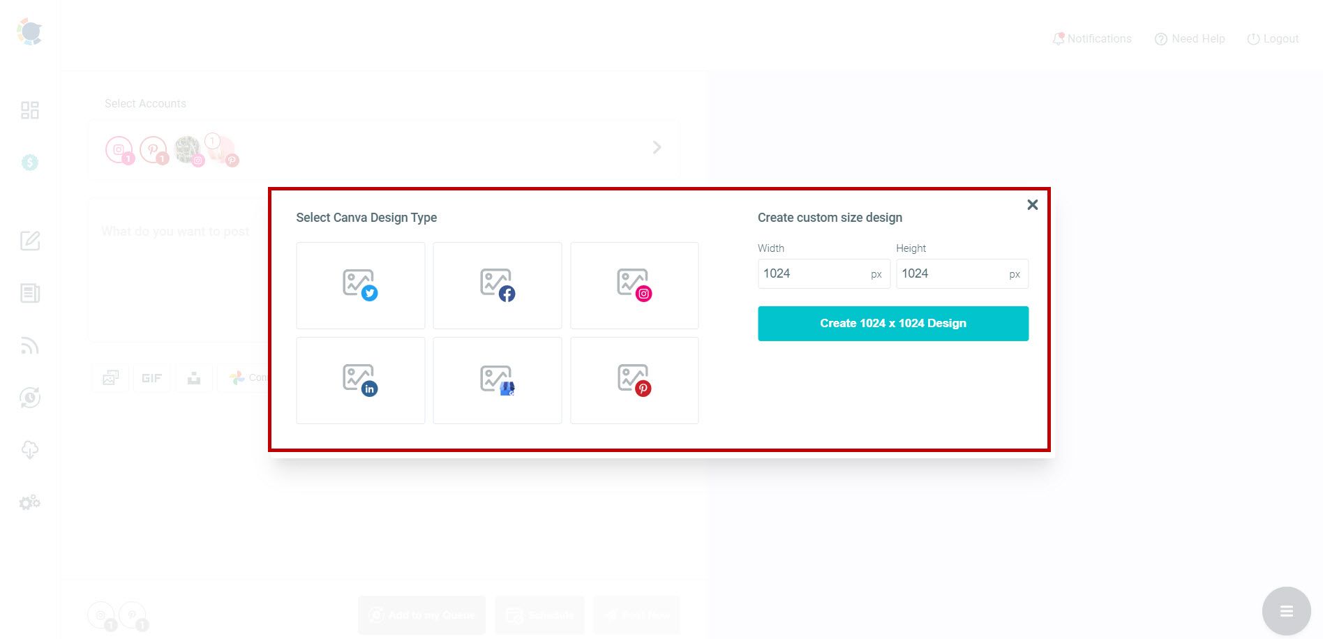 Create your own social media template.