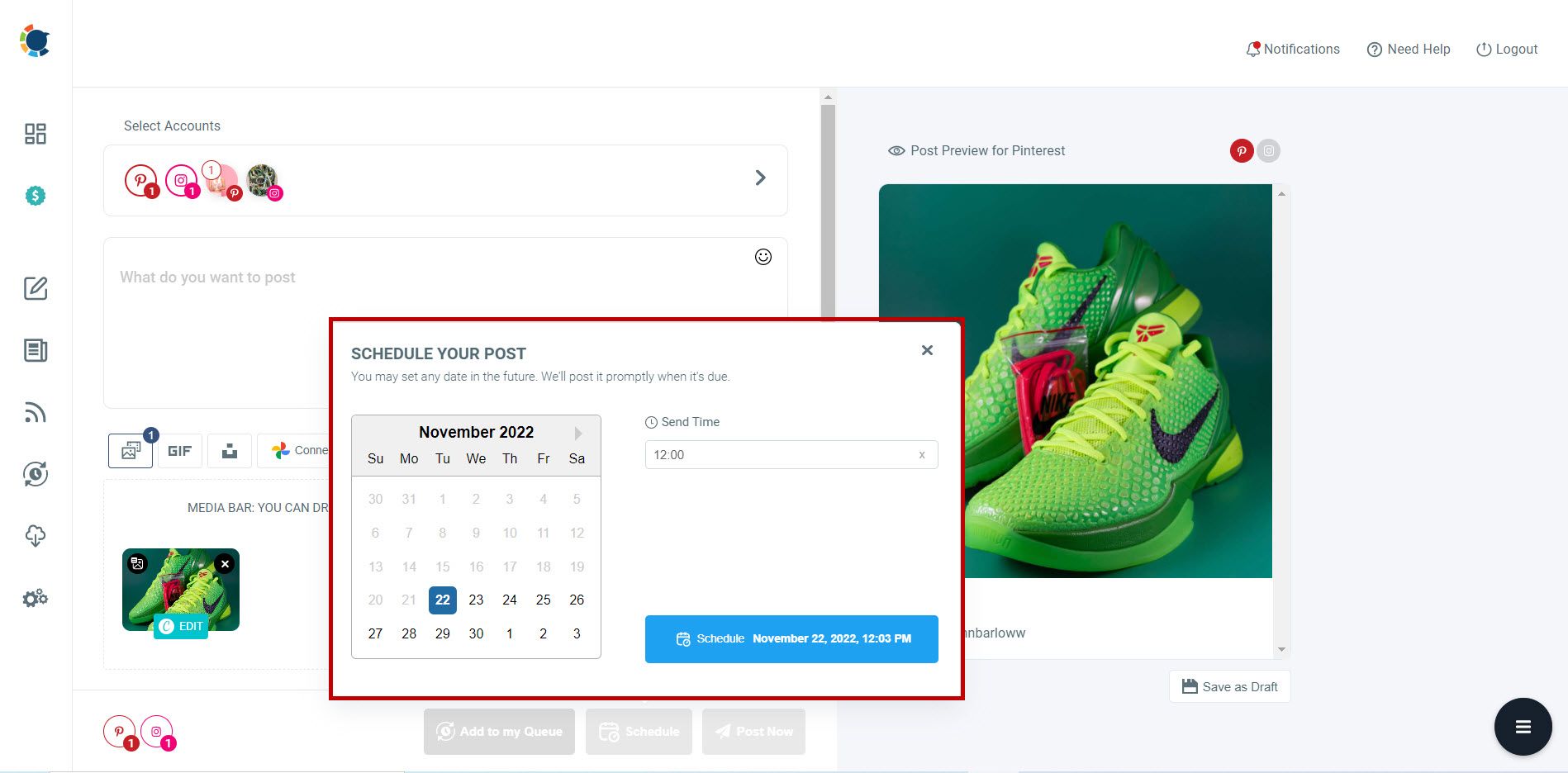 Schedule your social media posts for the future.