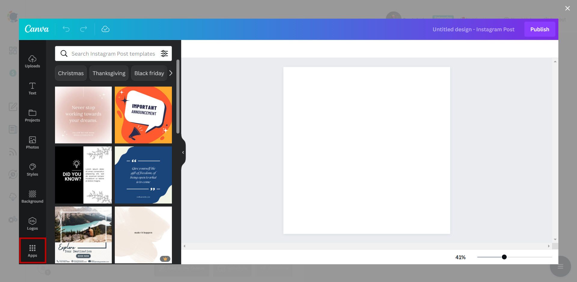 Design your Instagram posts.