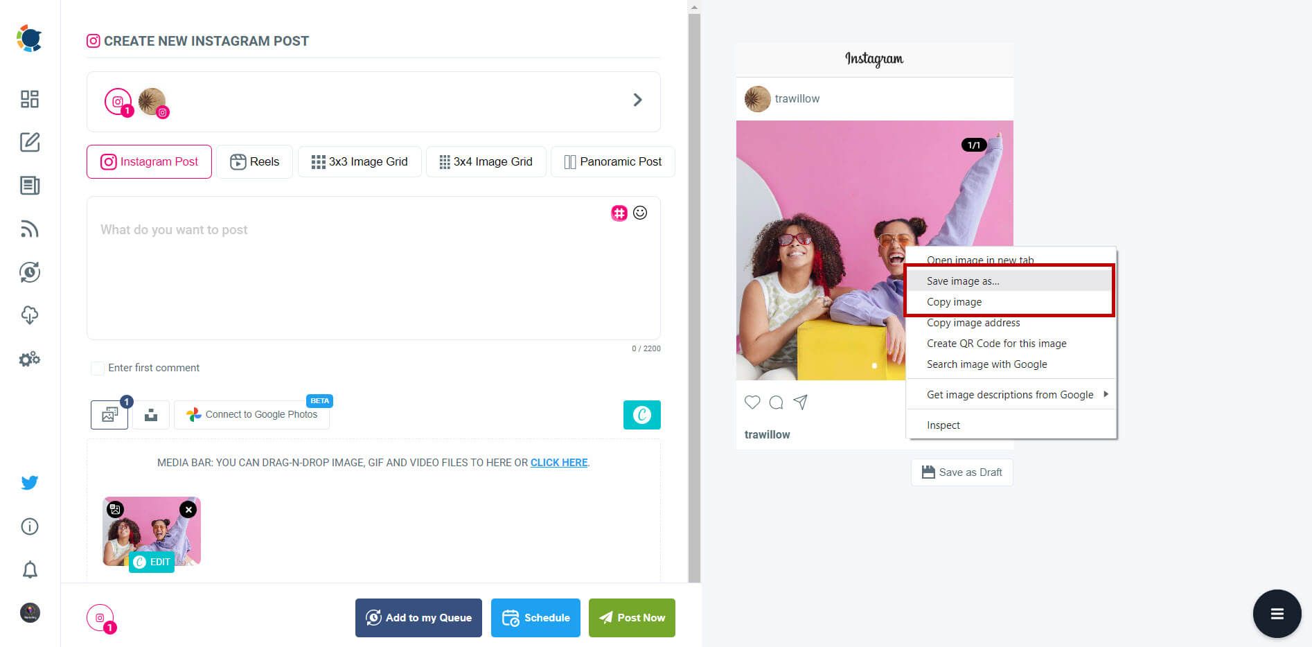 Change thumbnails of Instagram videos.