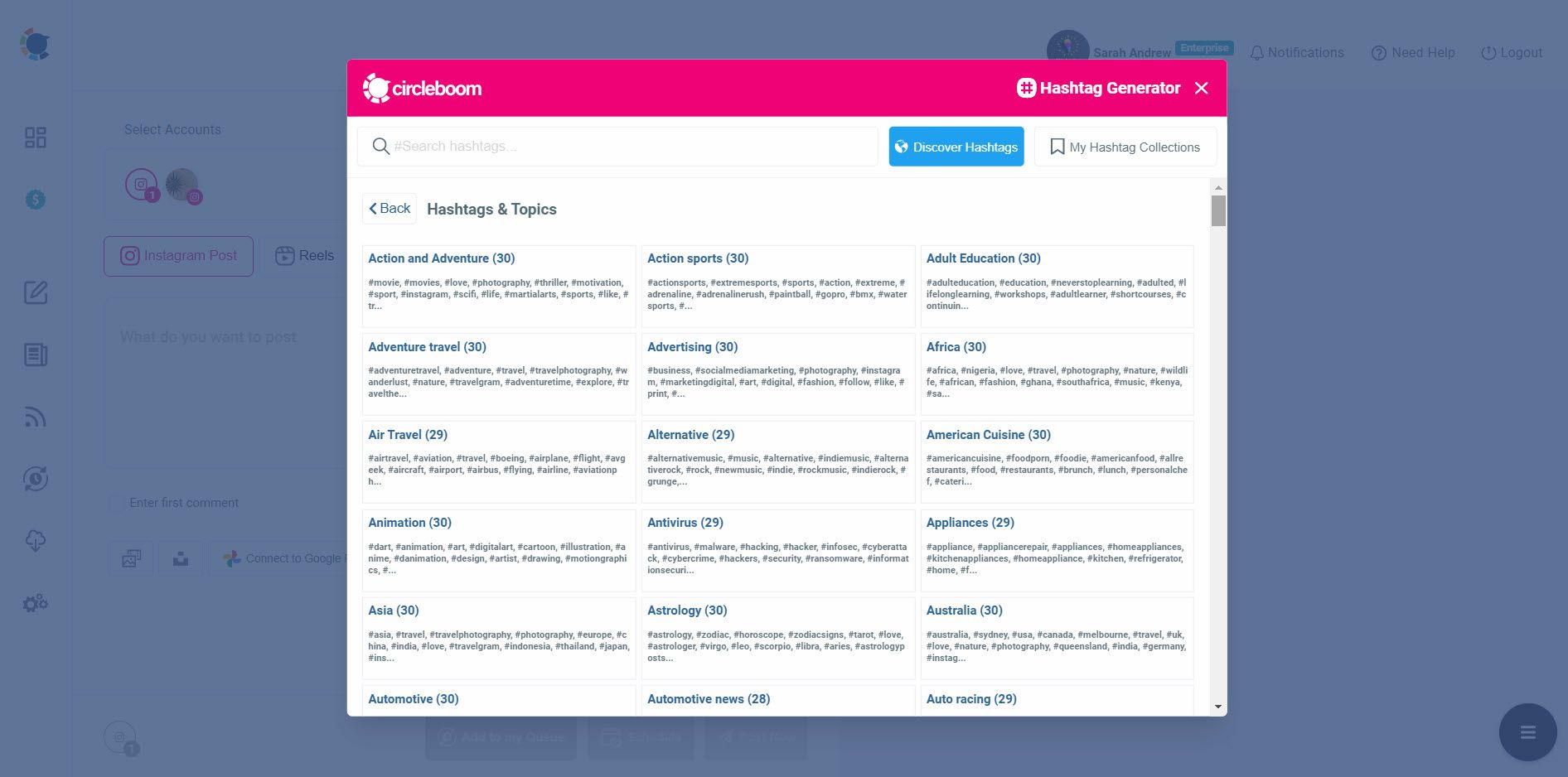 Instagram hashtag generator